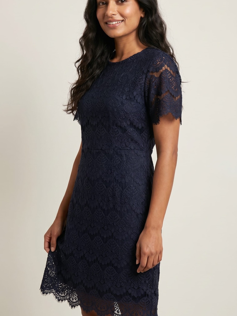 Preston & York Navy Lace Short Sleeve Dress